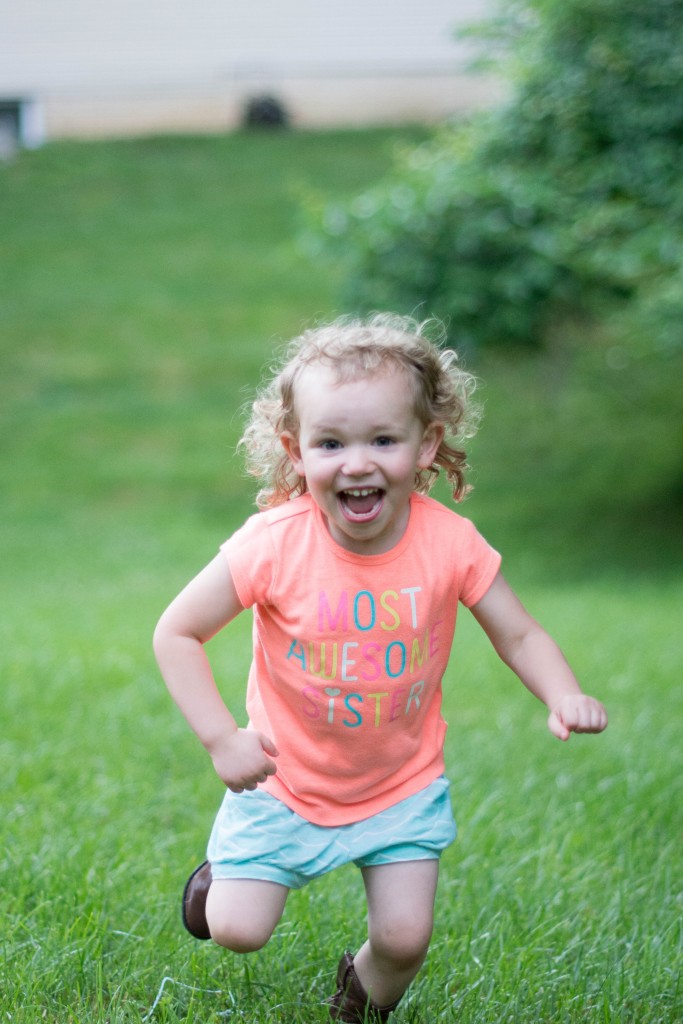 Emma ran up and down the front hill a few times to get some much-needed energy out.