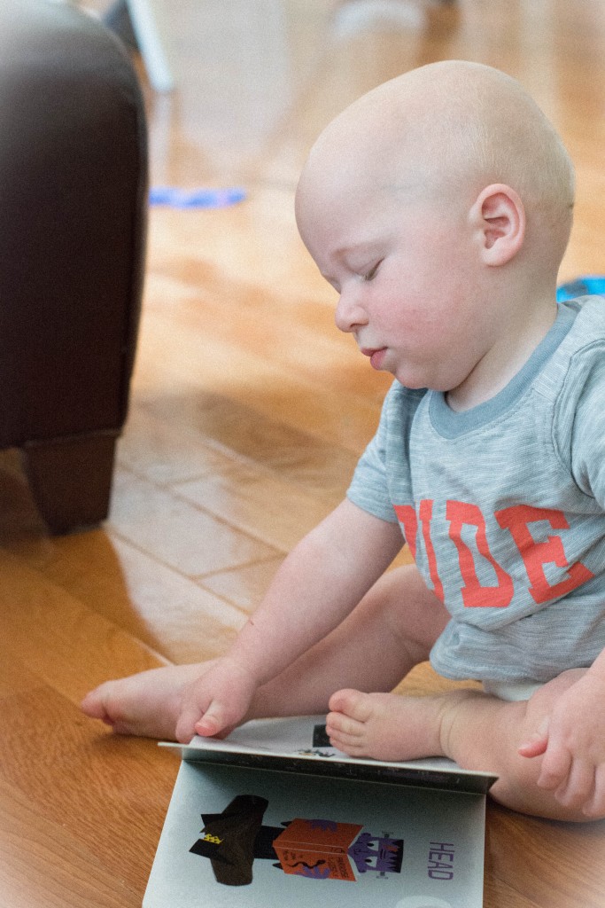 He also enjoys reading books and flipping the pages. Tonight, he was reading Frankenstein. A kid after my own heart.