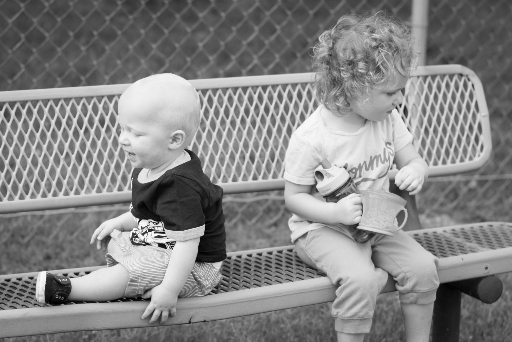 Snack time at the park since all of our friends had to leave early for the library because they were walking it...