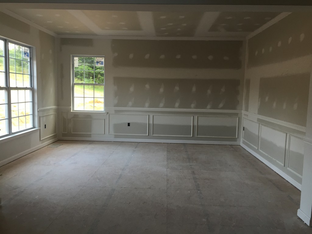 Living Room--I was surprised to see the chair rails in here, too. I didn't know that was coming!